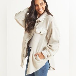 Free People Ruby Fleece Shirt Jacket EUC